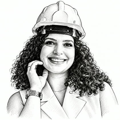 Caricatura em traço de Isabela Freitas, entregue no kit dela