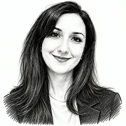 Caricatura em traço de Viviane Soares, entregue no kit dela