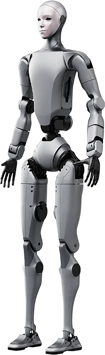 Super Humanoide H2, robot gris de rostro humano